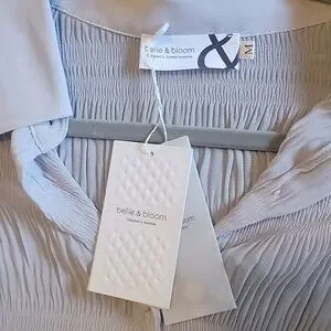 Belle Bloom Tops Belle Bloom Blouse Size Medium Grey Poshmark